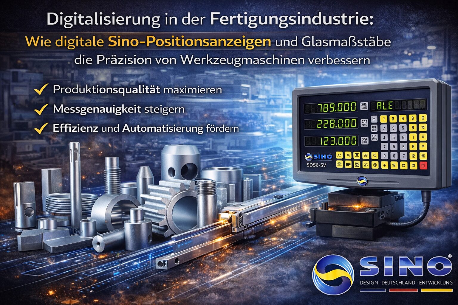 SINO positionsanzueigen für drehmaschinen und fräsmaschinen