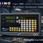 SINO SDS6-2V Digitalanzeige im Industrielook, exklusiv für Europa produziert, CE-zertifiziert, mit zusätzlicher Drehgeber-Anschlussfunktion zur präzisen Winkelanzeige an Rundtischen und Teilapparaten.