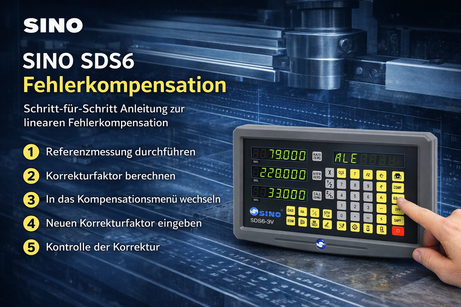 SINO SDS6 Fehlerkompensation Drehmaschine Anleitung